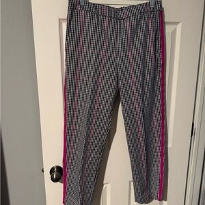 NWOT Banana Republic Hayden Checked Pants with Velvet Trim